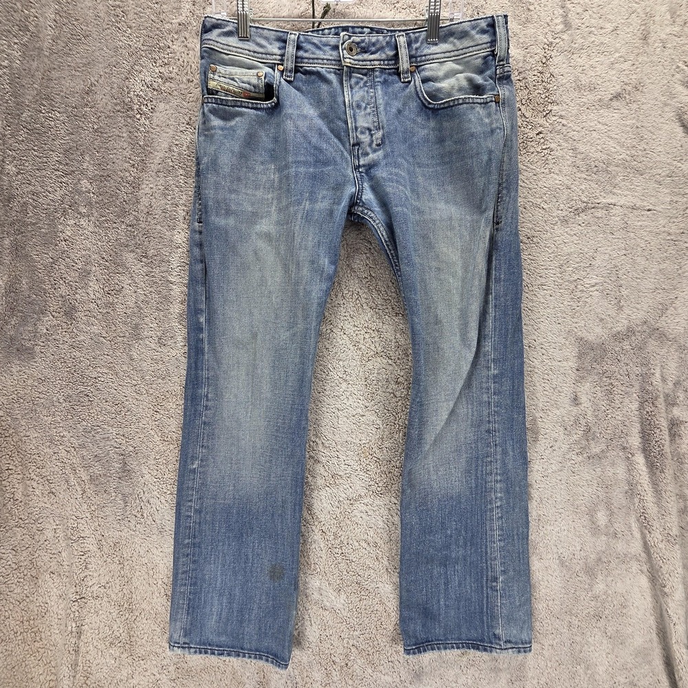 Diesel Jeans Mens 31x30 Blue Zathan Regular Bootcut Medium Wash Button Fly 008AT